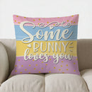 Easter Bunny Pillow Cover with Flowers and Eggs - Ljojo