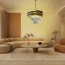 Gold Round Modern Crystal Chandelier | 3 Level Ceiling Light for Living Room by Ljojo