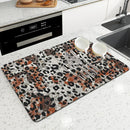 Ljojo Leopard Print Dish Drying Mat
