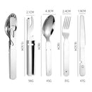 Ljojo 4-in-1 Stainless Steel Picnic Cutlery Set - Dining Knife Fork Spoon Bottle Opener