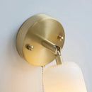 Ljojo LED Wall Light Fixture, Rotate Glass Wood Indoor Up Down Lamp