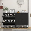 Ljojo™ Farmhouse Shoe Storage Cabinet with 2 Flip Drawers