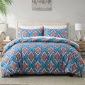 Geometric Boho Duvet Set + Pillowcase, 2/3pc Polyester Bedding, Single King Size, Ljojo Brand