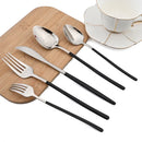 Ljojo 24Pcs Stainless Steel Cutlery Set Silver Western Dinnerware Flatware