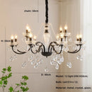 Black Crystal Chandelier Pendant Light - Elegant French Living Room Lamp by Ljojo