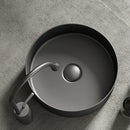 Ljojo 36cm Matte White/Dark Gray Bathroom Sink for Vanity - 14in Diameter