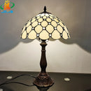 12 Inch Tiffany Style American Stained Glass Table Lamp for Bedroom Living Room - Ljojo