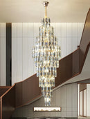 Ljojo Luxury Crystal Chandelier for Villa Living Room and Spiral Staircase