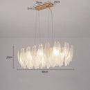 Ljojo Modern Luxury Gold Feather Glass Chandelier Pendant Light for Living Room Bedroom