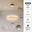 Ljojo Luxury Lotus Leaf Glass Chandelier LED Light Fixture