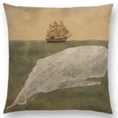 Cute Ghost Sailboat Whale Diver Cushion Cover by Ljojo