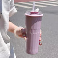 Ljojo 500ML Stainless Steel Double Insulated Tumbler with Straw for Hot & Cold Drinks