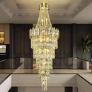 K9 Crystal Chandelier for Villa Staircase - Luxurious Rotating Gold Ceiling Lamp by Ljojo