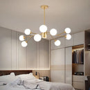 Nordic Tree Branch LED Chandelier Glass Ball Lampshade Black Gold for Bedroom Living Room Ljojo
