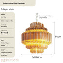 Glass Crystal Chandelier Pendant Light for Living Room Dining Bedroom Ceiling Lamp by Ljojo
