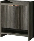 Ljojo™ Fluted Shoe Cabinet: 41'' Tall 2-Door Storage Organizer with 5-Tier Shelves