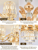 Ljojo Light Luxury Crystal Chandelier for Living, Dining, and Bedroom