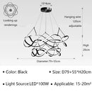 Modern Waves Metal LED Pendant Lights Luxury for Living Room Chandelier Bedroom by Ljojo