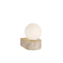 Ljojo Mini LED Wall Light White Glass Sconce with Natural Stone - Bedroom, Stairs, Aisle, Parlor