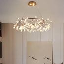 Nordic Rose Gold Firefly Chandelier Pendant Lamp for Living Room by Ljojo