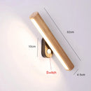 LED Solid Wood Wall Lamp Modern Bedroom Lighting Ljojo Whirling Study Lamps