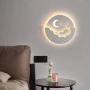 Ljojo LED Cloud Stars Moon Wall Lamp for Bedroom Kids Creative TV Background