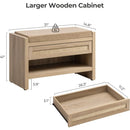 Ljojo™ Rattan Shoe Bench with Storage Drawer and Linen Seat Cushion