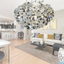 Nordic Modern Stainless Steel Chrome Leaf LED Chandelier | Living Room & Dining Room Lighting by Ljojo