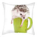 Hedgehog Print Pillow Cover for Home Sofa Decor 45X45cm - Ljojo