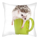 Hedgehog Print Pillow Cover for Home Sofa Decor 45X45cm - Ljojo