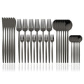 Ljojo 30-Piece White Gold Stainless Steel Cutlery Set