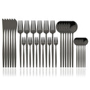 Ljojo 30-Piece White Gold Stainless Steel Cutlery Set
