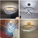Nordic 6 Ring LED Chandelier Dimmable Modern Living Bedroom Decor Lighting by Ljojo