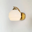 Ljojo Milky Glass Ball LED Wall Sconce, Modern Nordic Iron Wrount Lamp