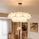 Ljojo Wabi-Sabi Style Fabric Led Chandelier Retro Pendant Lights for Living Room Home Decor