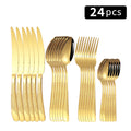 Ljojo 24pc Stainless Steel Tableware Set for Family Dining