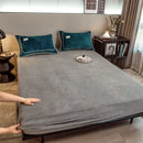 Ljojo Milk Velvet Fitted Sheet 160x200, Extra Warm, Elastic Band, Solid Color