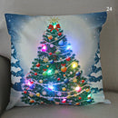 Ljojo LED Christmas Cushion Cover Merry Santa Claus Snowman Pillow Home