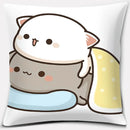 Cute Mocha Mochi Peach Cat Pillowcase for Sofa and Car Decor, Home by Ljojo, 45x45cm