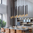 Modern Minimalist LED Chandelier Long Tube Hanging Light for Dining Room by Ljojo