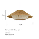 Ljojo Vintage Japanese Pendant Lamp Hemp Rope Chandelier Stylish Lighting Kitchen Living Roomudosundo
