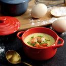 Ljojo 4" Mini Ceramic Double Ear Bowl for Oven Use - Egg Soup & Custard Bowl