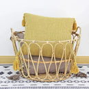 Ljojo Linen Tassel Pillow Cover 45*45cm - High-end Office Sofa Car Decor