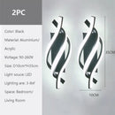 LED Wall Lamp Modern Minimalist Black White Line Decor Bedroom Light by Ljojo