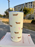 Ljojo 550ml Stainless Steel Thermal Tumbler with Straw - Kawaii Design
