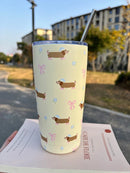 Ljojo 550ml Stainless Steel Thermal Tumbler with Straw - Kawaii Design