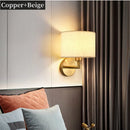 LED Wall Lamp Round Fabric Lampshade With 3W Spotlight Reading Light Sconce by Ljojo