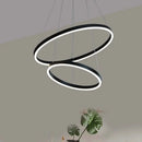 Ljojo LED Circle Pendant Lights for Living Room with Remote Control