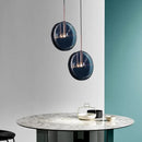 Ljojo Modern Dark Blue Glass Chandelier Pendant Light Nordic Design for Dining Room