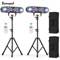 Ljojo™ 2PCS Bracket RGBW LED Light Stand Kit Magic Ball Beam Effect Remote Control